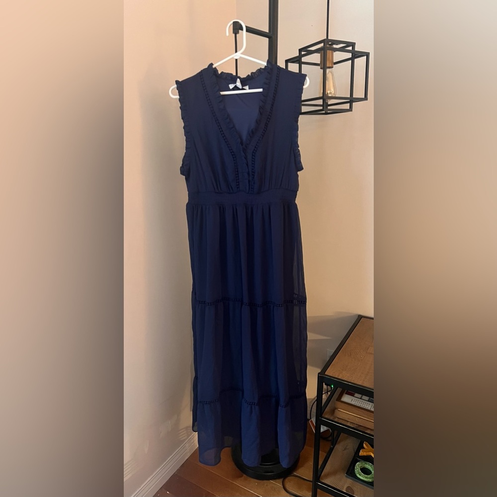 Cristina B | Women's Maxi Dress | Blue & Green